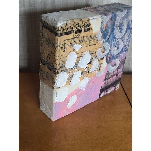 Sweet Little Song Original Mixed Media Abstract Collage Canvas By Cindy Smith - Picture 6 of 7